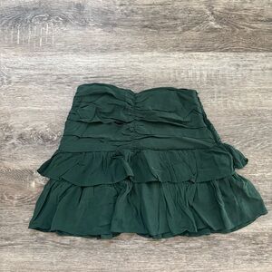 Zara Green Ruffled Mini Skirt